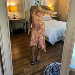 Orange & white cheetah print dress